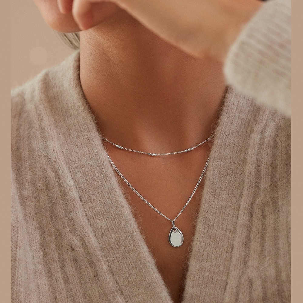 Monica Vinader Ziggy Petal Pendant, Sterling Silver